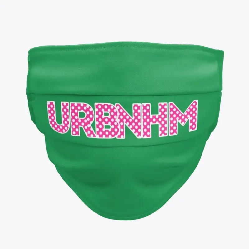 Polka Dot Pink and Green URBNHM Facemask