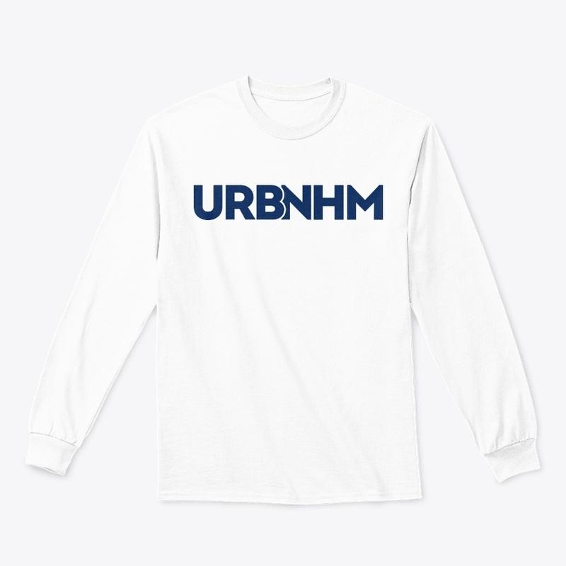 White with Blue URBNHM Long Sleeve Tee